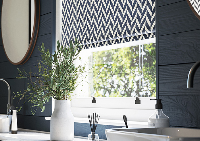 Chevron Stripe, Navy - Twist&Fit Roman Blind - Image 5